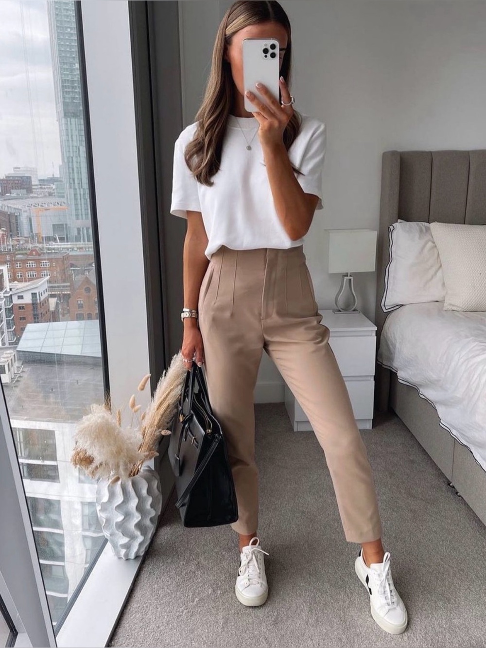 Zara Modern High Rise Tan Ankle Pants Tailored